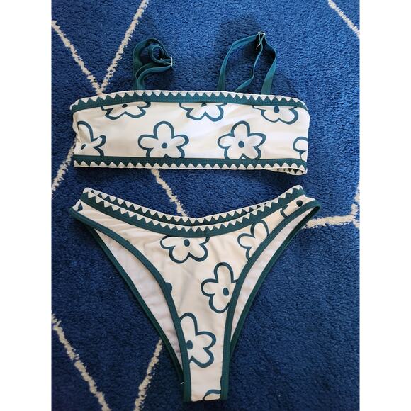 Women's Floral High Cut Bikini S - Picture 1 of 8